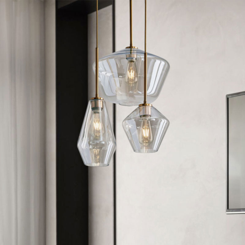 Modern Brass Pendant Light: 4.5/9/12 Wide Glass Shade Hanging Light With Single Lamp Socket - Ideal