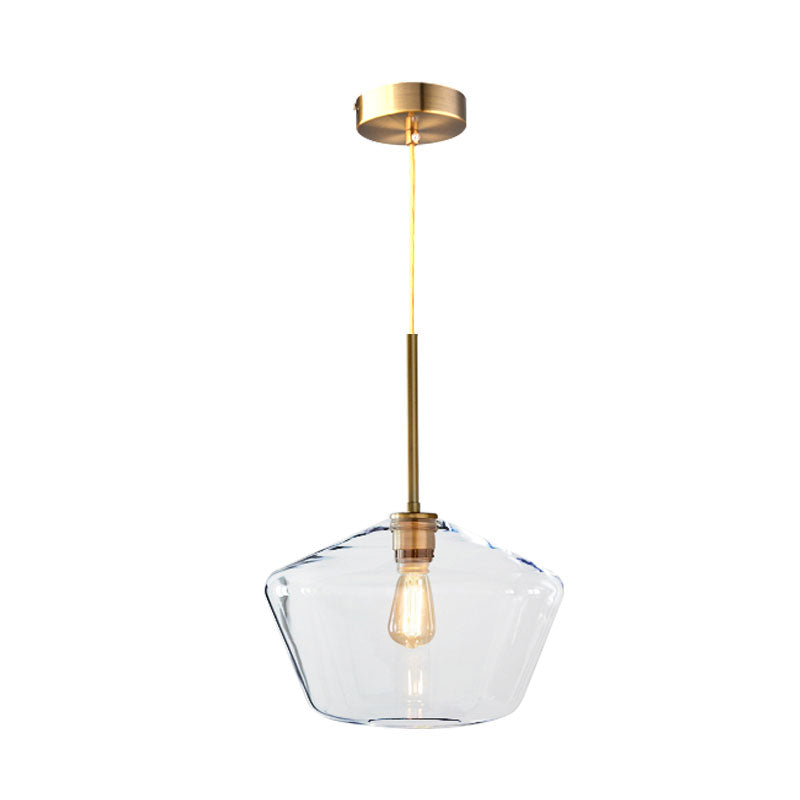 Modern Brass Pendant Light: 4.5/9/12 Wide Glass Shade Hanging Light With Single Lamp Socket - Ideal