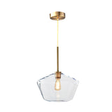 Modern Brass Pendant Light: 4.5/9/12 Wide Glass Shade Hanging Light With Single Lamp Socket - Ideal