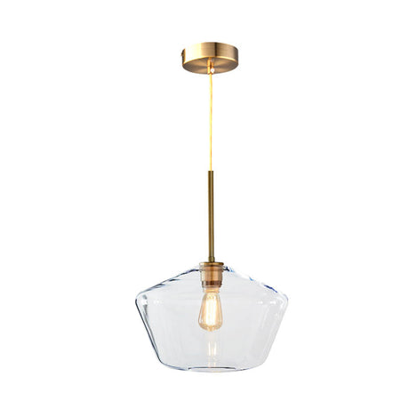 Modern Brass Pendant Light: 4.5/9/12 Wide Glass Shade Hanging Light With Single Lamp Socket - Ideal