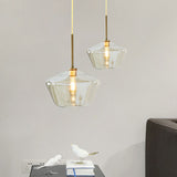 Modern Brass Pendant Light: 4.5/9/12 Wide Glass Shade Hanging Light With Single Lamp Socket - Ideal