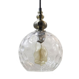 Contemporary Hammered Glass Globe Pendant Light For Boutique Kitchen