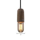 Minimalist Cement Hanging Pendant Light With Open Bulb - Ideal For Cafe And Restaurant