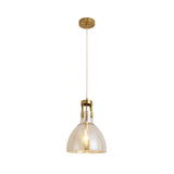 Cognac Glass Drop Pendant Ceiling Lamp For Dining Room Postmodern Single Suspension