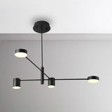 Simple Style Multi-Tier Asymmetrical Chandelier Light With Multiple Head Options - Black/White