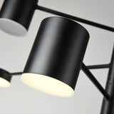 Simple Style Multi-Tier Asymmetrical Chandelier Light With Multiple Head Options - Black/White