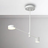 Simple Style Multi-Tier Asymmetrical Chandelier Light With Multiple Head Options - Black/White