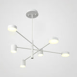 Simple Style Multi-Tier Asymmetrical Chandelier Light With Multiple Head Options - Black/White