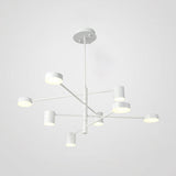 Simple Style Multi-Tier Asymmetrical Chandelier Light With Multiple Head Options - Black/White