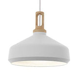 9.5/14 Wide White Pendant Lighting With Cone/Barn Metal Shade - Nordic Hanging Light For Dining Room