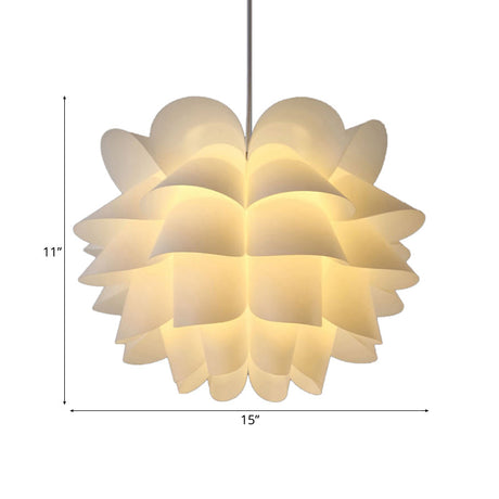 White Lotus Hanging Ceiling Lamp - Modern Acrylic Pendant Light (15’/18’/20.5’ Wide)