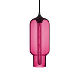 Contemporary Bottle Glass Pendant Light With Red/Brown/Blue Hue Rose Red