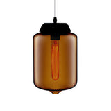 Teardrop Pendant Light - Modern Style Glass 1-Light Red/Brown/Blue Hanging Design Brown