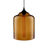 Contemporary Glass Jug Suspension Light - 1 Red/Brown/Blue Hanging Ceiling Lamp Brown