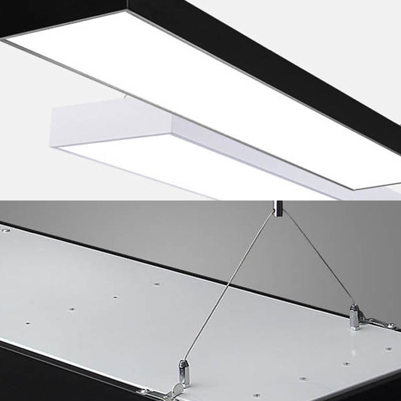 Sleek Rectangular Led Hanging Lighting - 23.5/35.5/47 Long | Slim Metal Shade Minimalistic