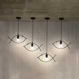 Modern Black Fish-Shaped Metal Pendant Light For Dining Room - 1-Light Ceiling Fixture / A
