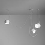 Modern Metal Swag Pendant Light Kit With Adjustable Cord - 3/4 Heads Black/White