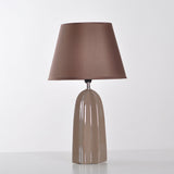 Traditional Style Beige/Brown Table Lamp With Fabric Conical Shade - Perfect For Study Room