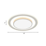White Led Flush Mount Lamp For Bedroom Acrylic Round/Square Flushmount Fixture