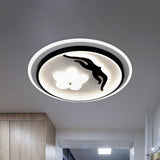 Modern Flower-Inspired Black Acrylic Led Flush Mount Light For Bedroom (Customizable In 15 Days)