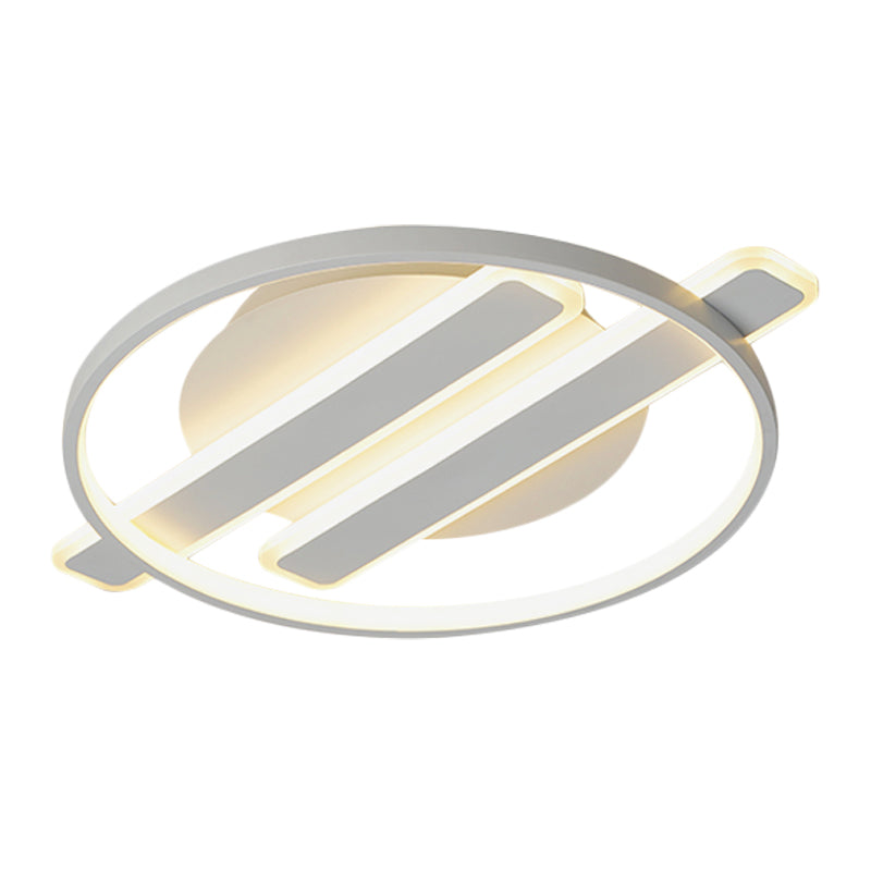 Led Flush Ceiling Light - Simple Acrylic Hoop Design For Bedroom