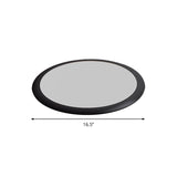 Minimalist Led Black Flush Ceiling Light With Metallic Round Mount White/Warm Options