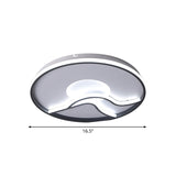 Modern Led Flush Mount Ceiling Light - Metal Minimalist Bedroom Fixture In Black White Or Warm