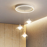Modern White Urn-Shape Multi-Pendant Led Ceiling Fixture (3 Lights) White/Warm Light /
