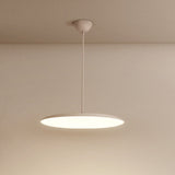 Sleek Led Bedroom Hanging Light Kit With Stylish White/Black Finish Pendant Lamp. Featuring Round
