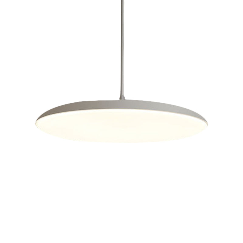 Sleek Led Bedroom Hanging Light Kit With Stylish White/Black Finish Pendant Lamp. Featuring Round