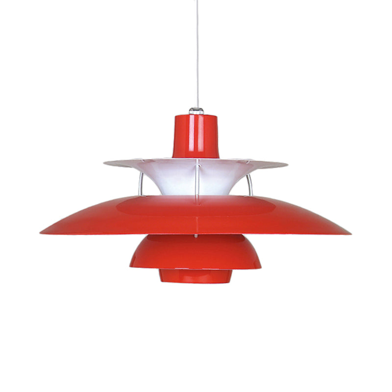 Macaron Style 3-Layer Pendant Light With Flared Shade - Aluminum 1 Black/Gray