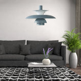 Macaron Style 3-Layer Pendant Light With Flared Shade - Aluminum 1 Black/Gray Grey / 12