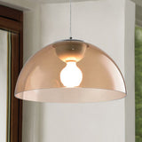 Nordic 1-Light Suspension Pendant With Acrylic Shade - Red/Black/White Dome Ceiling Light