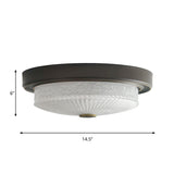 Black Led Crystal Flush Mount Ceiling Light For Rustic Bedroom