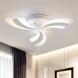 Modern Acrylic Windmill Ceiling Lamp - 3/5/9 Lights White Flush Mount Light Fixture In