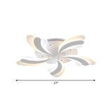 Modern Acrylic Windmill Ceiling Lamp - 3/5/9 Lights White Flush Mount Light Fixture In
