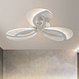 Contemporary Flush Mount Fan Ceiling Light With Adjustable Acrylic Shade In Multiple Tones