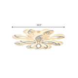 Contemporary Flush Mount Fan Ceiling Light With Adjustable Acrylic Shade In Multiple Tones