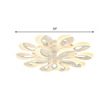 Contemporary Flush Mount Fan Ceiling Light With Adjustable Acrylic Shade In Multiple Tones