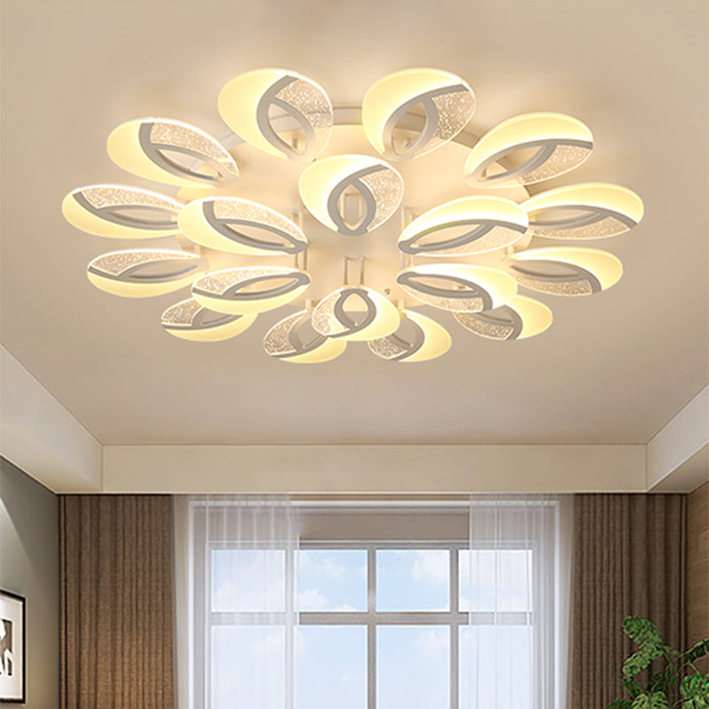 Contemporary Flush Mount Fan Ceiling Light With Adjustable Acrylic Shade In Multiple Tones