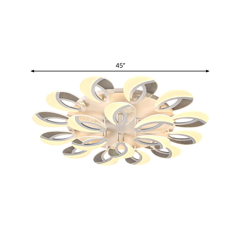 Contemporary Flush Mount Fan Ceiling Light With Adjustable Acrylic Shade In Multiple Tones