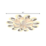Contemporary Flush Mount Fan Ceiling Light With Adjustable Acrylic Shade In Multiple Tones