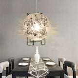 Modern Clear Glass Shattered Leaves Pendant Light - 1-Light Silver/Gold Hanging Ceiling Lamp Silver