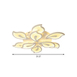 Modern Bauhinia Leaf Flush Light: Acrylic Led Ceiling Lamp For Living Room. Available In 3/5/9-Light