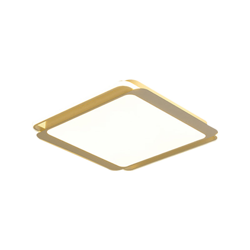 Modern Metal Square Ceiling Flush Mount Light - Led 18/23.5 W White Bedroom Lamp In Warm/White