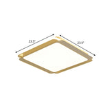 Modern Metal Square Ceiling Flush Mount Light - Led 18/23.5 W White Bedroom Lamp In Warm/White