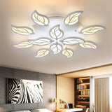Contemporary Leaf Acrylic Flushmount Light Fixture - Led Ceiling In White/Warm/Natural (6/9/12