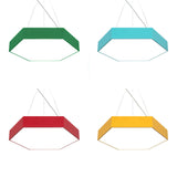 Contemporary Hexagon Pendant Lamp With Led Yellow/Silver/Purple Metal Ceiling Light Multiple Sizes