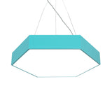 Contemporary Hexagon Pendant Lamp With Led Yellow/Silver/Purple Metal Ceiling Light Multiple Sizes