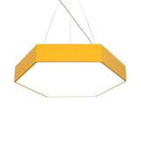 Contemporary Hexagon Pendant Lamp With Led Yellow/Silver/Purple Metal Ceiling Light Multiple Sizes